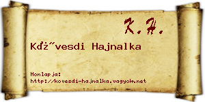 Kövesdi Hajnalka névjegykártya